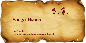 Varga Hanna névjegykártya